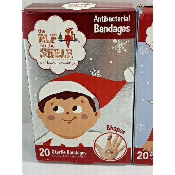 2 Boxes of 20 ELF ON THE SHELF Antibacterial Bandages Assorted Sizes - Picture 2 of 6
